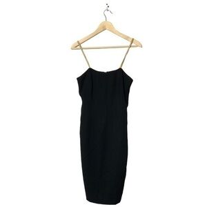 Vintage Liz Claiborne little black dress gold metallic Spaghetti‎ strap 10